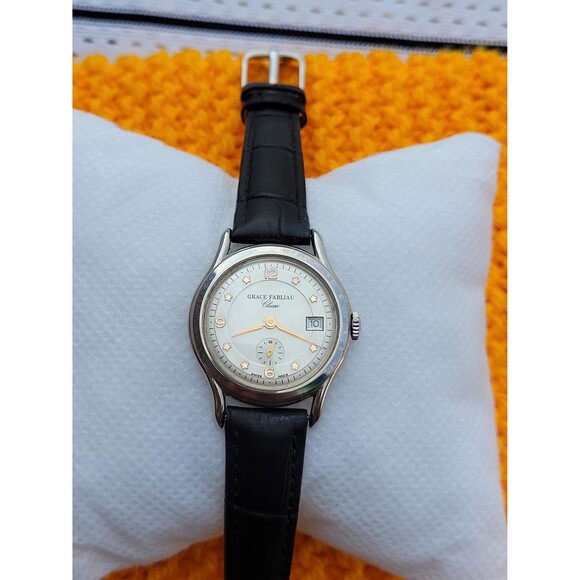 Vintage GF Grace Fabliau Classic Swiss Watch Sub Second Date Quartz Gold Stars main image 5